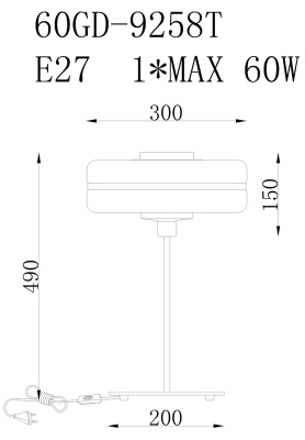 Лампа настольная из белого стекла 60GD-9258T